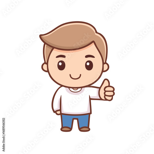 A cheerful cartoon character, giving a thumbs-up, symbolizing approval and positivity