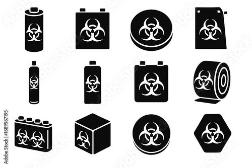 Bio vector battery thin cube rectangular micro icon icons sheet pouch cell