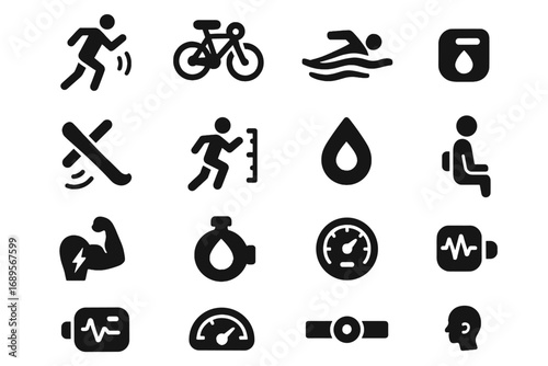 Environmental vector cycling pod sports posture sensor activity icon tracker monitor running