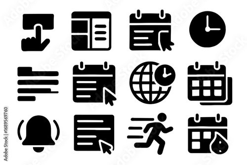 Vector agenda block augmented symbol snapshot scheduling zone animated icons icon marker