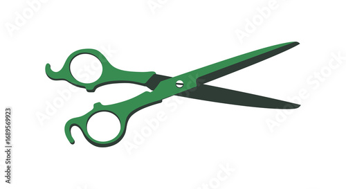a pair of green scissors with black blades