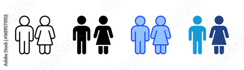 Adolescent Icon Set Multiple Style Collection