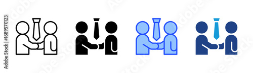 Colleagues Icon Set Multiple Style Collection