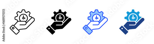 Efficiency Icon Set Multiple Style Collection