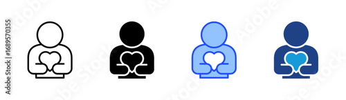 Self Esteem Icon Set Multiple Style Collection