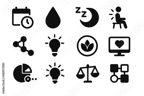 Tracker icon ai beam symbol suggestion reminder break icons vector life light