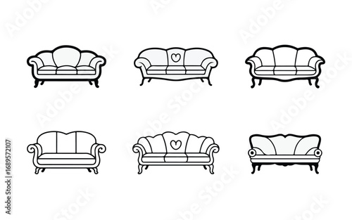 set of furniture icons