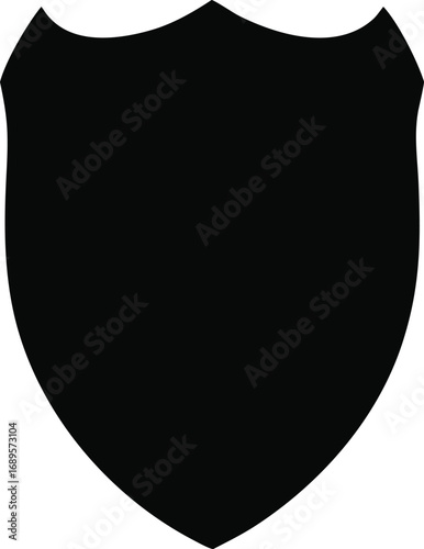 Simple black shield silhouette emblem symbol emblematic heraldry design element icon silhouette