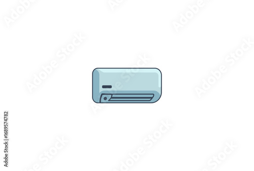 Vector illustration of cartoon room air conditioner	