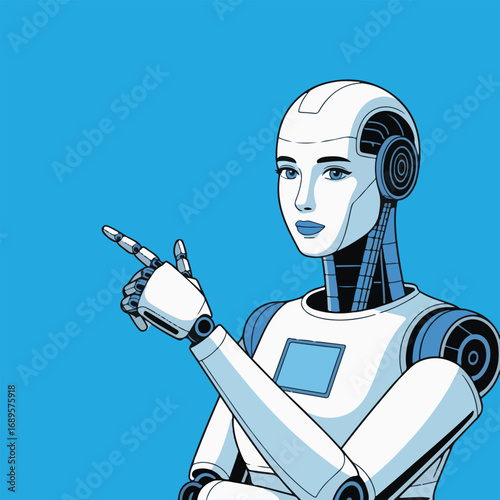 robot cyborg soldier vector