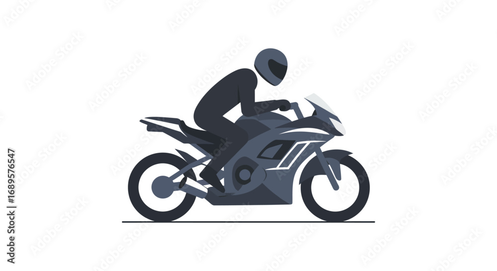 Fototapeta premium a motorcyclist riding swiftly on an open road