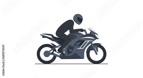 a motorcyclist riding swiftly on an open road
