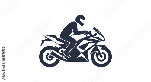 a motorcyclist riding swiftly on sleek modern bike