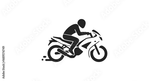 a motorcyclist riding swiftly on an open road