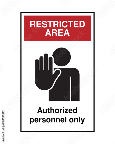 Restricted Area Sign – Authorized Personnel Only Access Control Marker