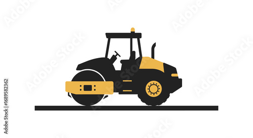 road roller machine compacting construction site surface efficiently
