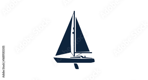 a simple silhouette of a sailboat floating on calm waters