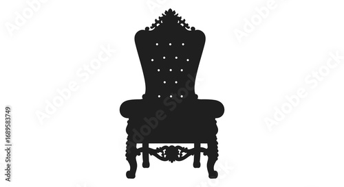 a majestic silhouette of an ornate vintage chair