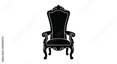 a classic ornate chair silhouette with intricate designs and elegant curves
