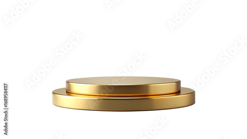 Elegant golden podium isolated on transparent background, ideal for showcasing luxury products and awards, offering a touch of sophistication and exclusivity