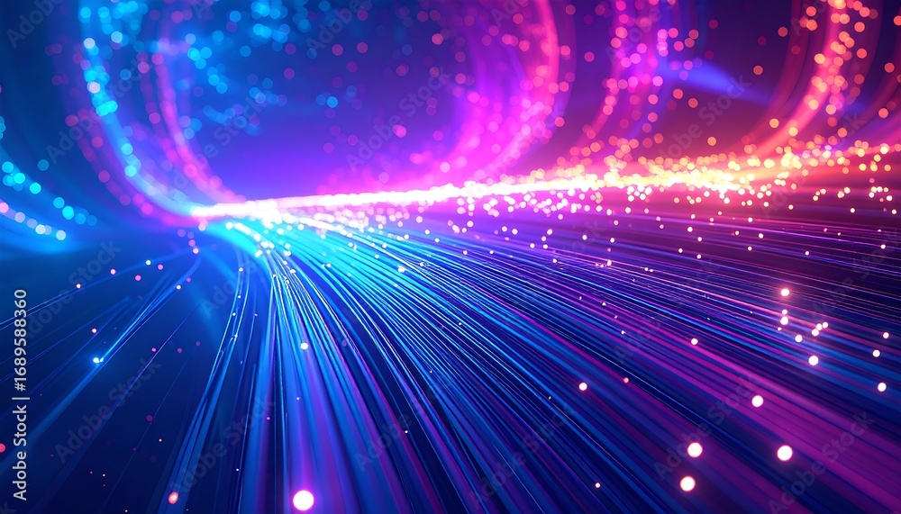 Obraz premium Abstract digital pathway. Dynamic light streaks