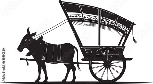 Traditional Bullock Cart Vector – Bangladeshi Heritage Design