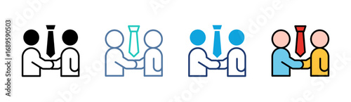 Colleagues Icon Set Multiple Style Collection