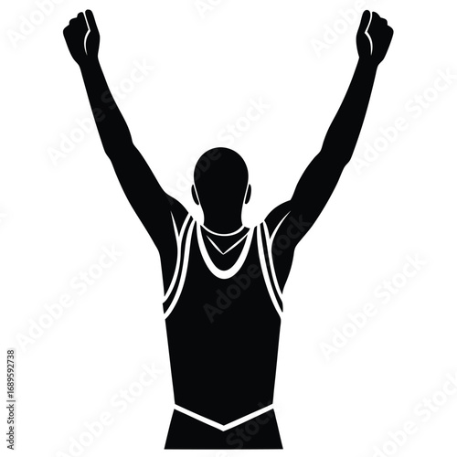 Basketball Player Celebrating Hands Up