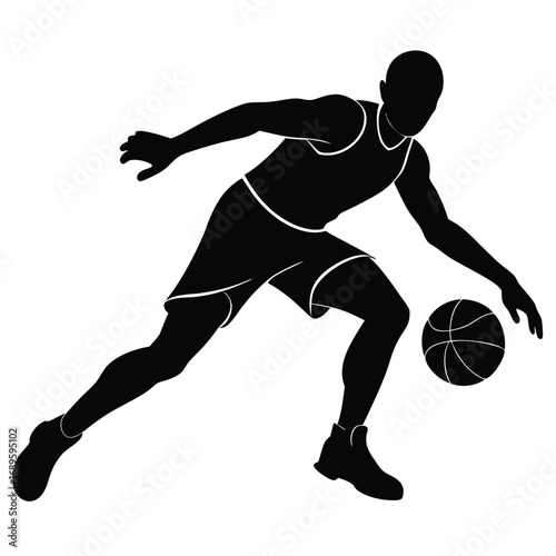 Basketball Player Sliding In Defense Art