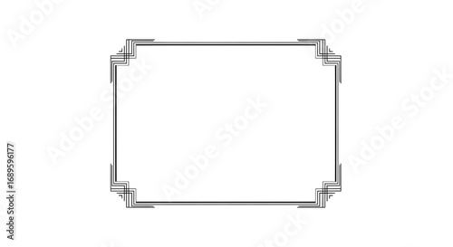Elegant vintage art deco border design for invitations and certificates, classic decorative frame