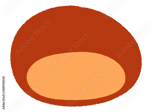 Chestnut fruit, nut, shelled, traditional Chuseok food, isolated on transparent. Hand drawn flat vector illustration. Korean Mid Autumn Festival design element, holiday clip art