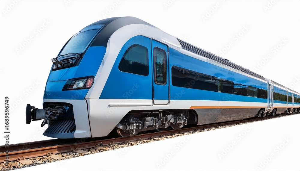 Fototapeta premium electric train locomotive vehicle railway isolated on white background ai generated