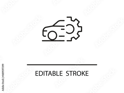 Dynamic car engine icon symbolizing automotive technology, innovation, and mechanical engineering solutions.