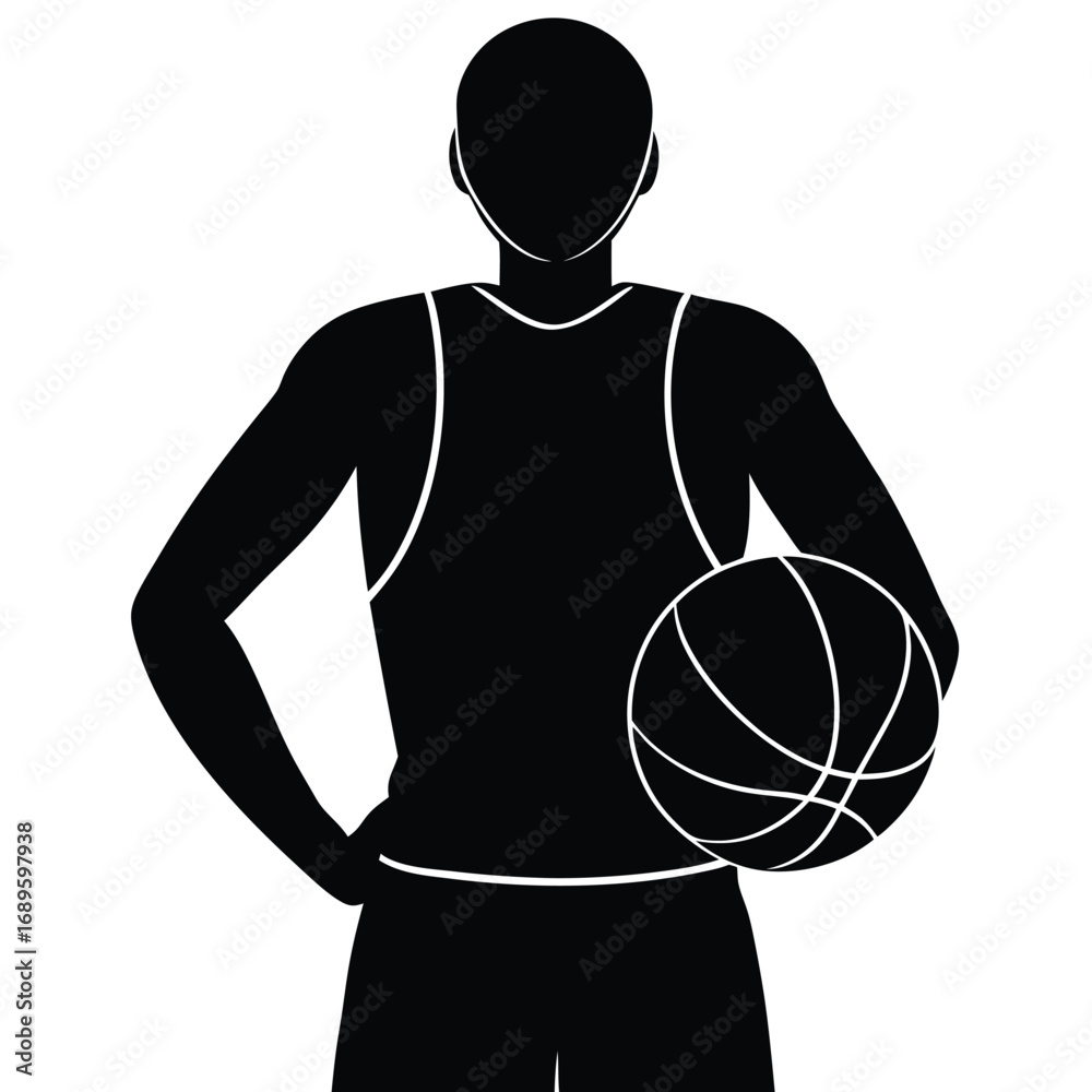 Fototapeta premium Basketball Player Basketball Behind Back