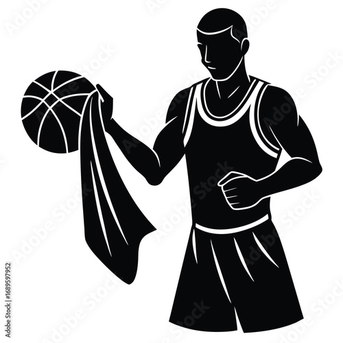 Basketball Player Holding Jersey Artwork