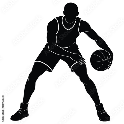 Basketball Player Holding Ball Defensive
