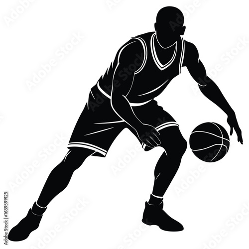 Basketball Player Doing Crossover Dribble