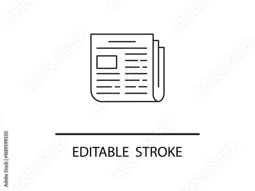 Professional newspaper icon representing news, information, and communication for modern businesses and media.