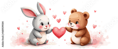 Cute Happy Valentine's day Special, Valentine day poster, cute cliparts, romantic cliparts ,valentine, card, holiday, romantic, celebration, happy, pattern,
