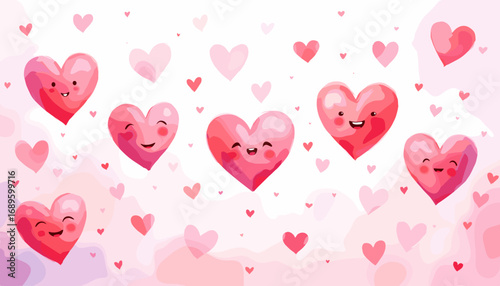 Cute Happy Valentine's day Special, Valentine day poster, cute cliparts, romantic cliparts ,valentine, card, holiday, romantic, celebration, happy, pattern,