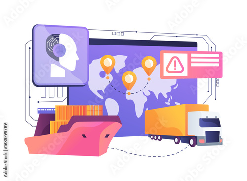 AI-Predictive Supply Chain Continuity Prediction abstract concept vector illustration.