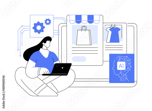 AI-Powered E-commerce Personalization abstract concept vector illustration.