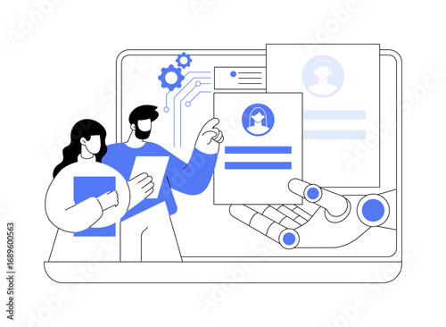 AI-Driven Recruitment and Screening abstract concept vector illustration.