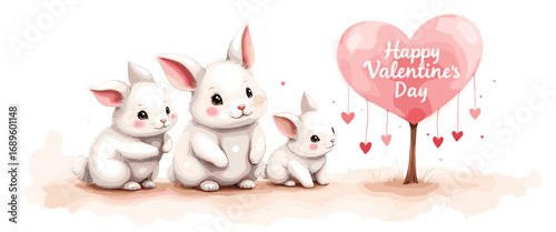 Cute Happy Valentine's day Special, Valentine day poster, cute cliparts, romantic cliparts , 
