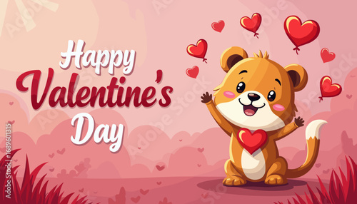 Cute Happy Valentine's day Special, Valentine day poster, cute cliparts, romantic cliparts , 