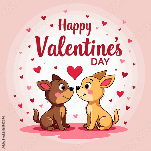 Cute Happy Valentine's day Special, Valentine day poster, cute cliparts, romantic cliparts , 