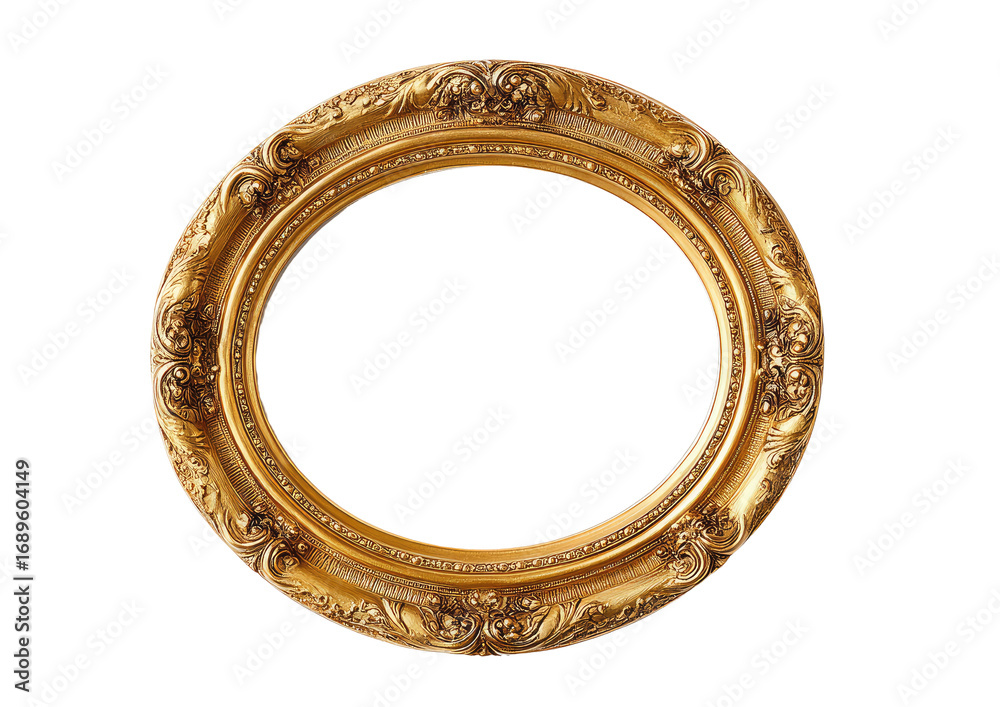 Obraz premium Ornate gold circular picture frame