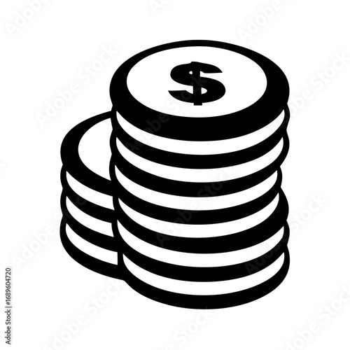 Vector art of stack of dollar coins depicting wealth, finance, and savings in a simple and clean vector illustration