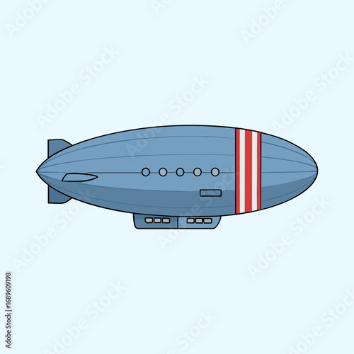 War blimp, Thermal airship icon logo flat vector design
