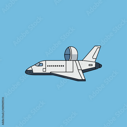Space rocket icon logo flat vector design